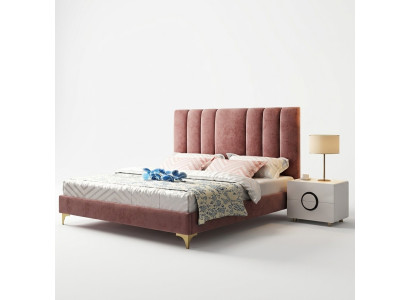 Meubles de chambre luxueux Ensemble complet de 3 pièces Lit 2x tables de chevet Moderne
