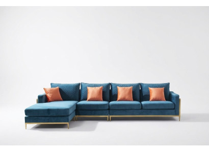 Paysage de vie Canapé d'angle en forme de L Fauteuil Ensemble de décoration Suite de canapé moderne en cuir neuf
