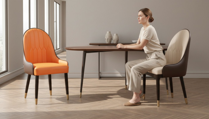 Chaise de luxe design Fauteuils inclinables rembourrés 1x Fauteuil Salon Salle à manger