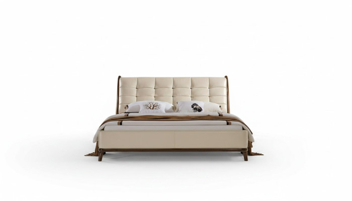 Lit Chesterfield Mobilier Chambre Lit Double Lits de Luxe 180x200 Cuir neuf
