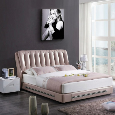 Lit double de style classique anglais, textiles modernes, lits 180x200 cm.