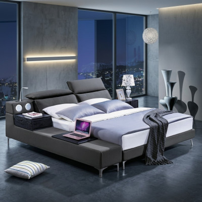 Lit double design en cuir Lit Lits Revêtement lit en cuir Mariage 180x200.