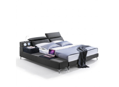 Lit double design en cuir Lit Lits Revêtement lit en cuir Mariage 180x200.