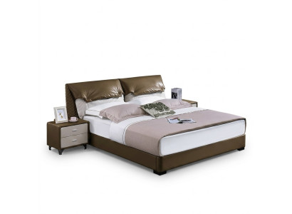 Lit double classique Lits Lit Bois Marron Style Bois Massif Chambre à coucher neuve