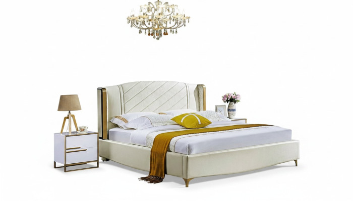 Designer literie Lit double Lits Lit Chambre Mariage Textile Cuir neuf