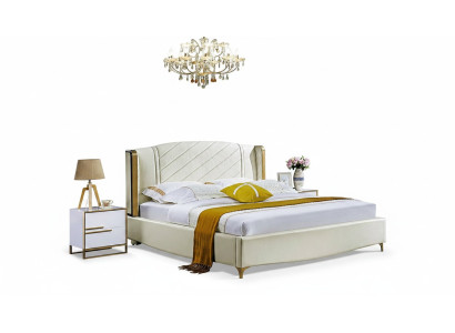 Designer literie Lit double Lits Lit Chambre Mariage Textile Cuir neuf