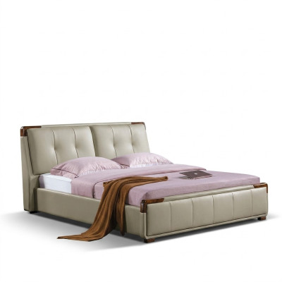 Conception de rembourrage de lit de luxe double décoratif Hôtel lits chambre de sommeil en cuir