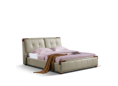 Conception de rembourrage de lit de luxe double décoratif Hôtel lits chambre de sommeil en cuir