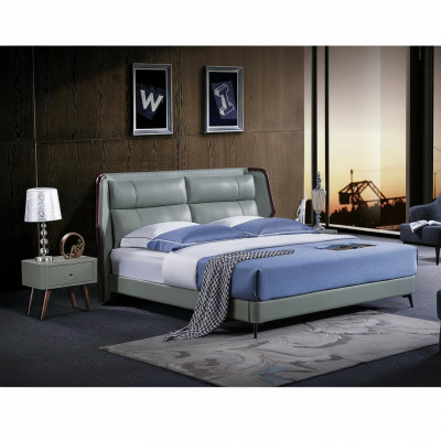 Conception de literie de lit de lit de lit de lit de luxe double hôtel dort chambre bois nouveau 180x200cm