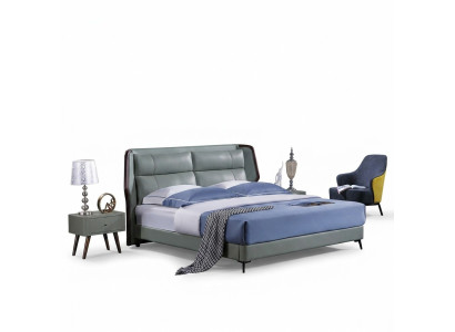 Conception de literie de lit de lit de lit de lit de luxe double hôtel dort chambre bois nouveau 180x200cm