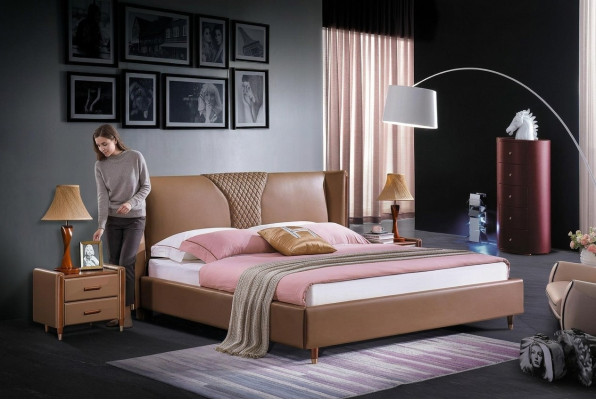 Linge de lit 2x Table de chevet 3 pièces. Ensemble de meubles de chambre à coucher Lits modernes de luxe