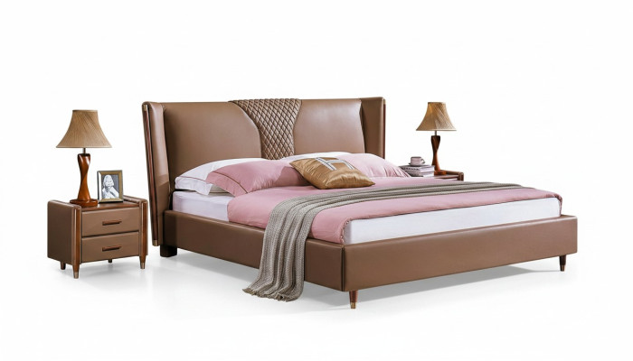 Linge de lit 2x Table de chevet 3 pièces. Ensemble de meubles de chambre à coucher Lits modernes de luxe