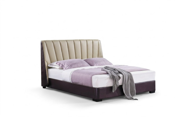 Lit Lit rembourré Design de chambre de luxe Lits Textile Bois Cadre de lit nouveau