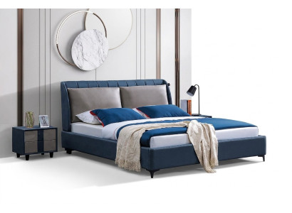 Luxueux lit en bois Lit de mariage Lit double Lits Design Rembourrage Chambre à coucher 180x200 nouveau