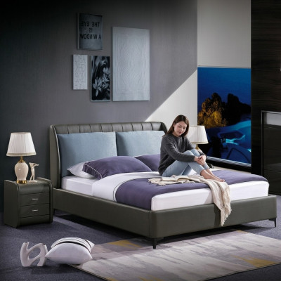 Lit double Chambre Lits Luxe Taupe Lit double Hôtel Ameublement Boue