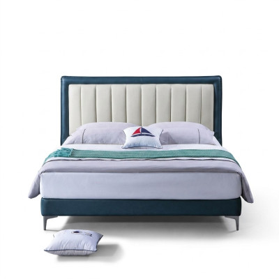 Conception de rembourrage de lit en cuir de luxe pour hôtel double de mariage lits en bois décoratifs sommeil