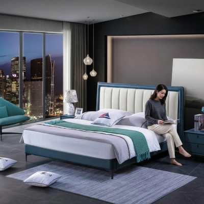 Groupe de chambre à coucher Lit Mobilier de luxe Lits Tables de chevet 3 pièces. suite