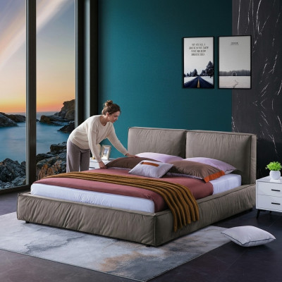 Conception Chambre Lit Luxe Lits Bois Double Mariage Rembourrage Mobilier 180x200cm