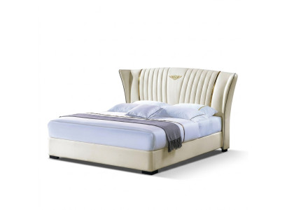 Lit en bois Lit Lit double Bois massif Chambre Hôtel Lits 180x200cm Lit en cuir