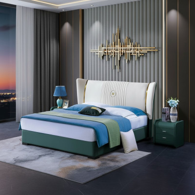 Lit design en bois Luxueux Double Mariage Hôtel Moderne Cadre Chambre de sommeil