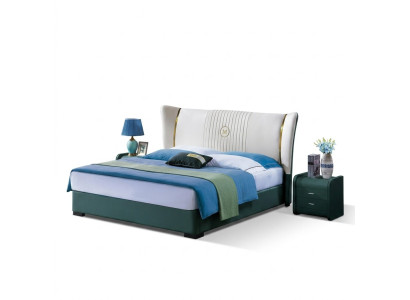 Chambre Lit Tables de chevet 3 pièces Ensemble de lits de luxe en bois Lit double