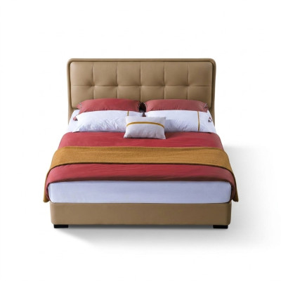 Chambre classique Lit Blanc Lits textile Double Rembourrage en cuir 180x200cm
