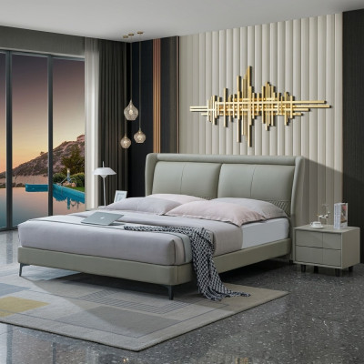 Design de literie de luxe Lit double Mariage Hôtel Chambre de repos Textile