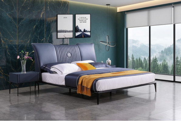 Conception de rembourrage de lit Luxe Lits doubles d'hôtel. Chambre de sommeil de mariage en cuir