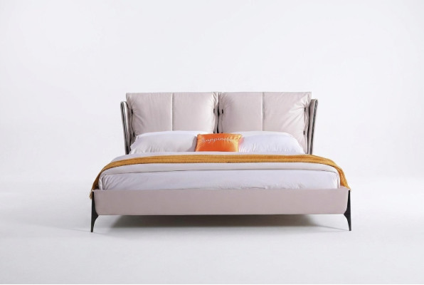 Hôtel design moderne Lit xxl Lits Luxe Double en simili cuir Cuir imitation