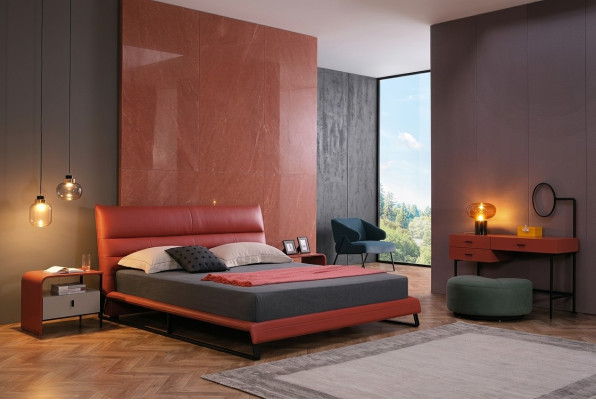 Conception de rembourrage de lit, lits doubles décoratifs luxueux Hôtel Dormir Chambre en cuir