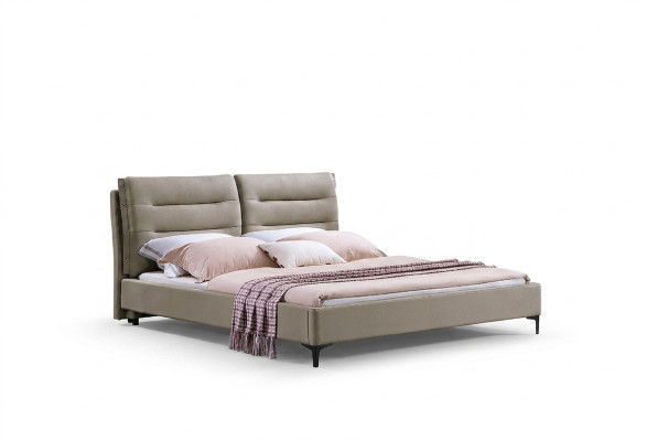 Mobilier Lits Lit double Chambre à coucher Luxe Lit double Beige Mobilier d'hôtel