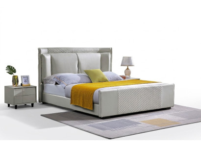 Lit Ensemble de chambre à coucher Design Mobilier Lits de luxe 2x Table de chevet Cadre de lit 3 pièces