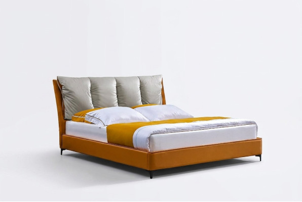 Ensemble de lit noble en 3 pièces Table de chevet Mobilier de chambre de luxe Matelas Cadre de lit neuf