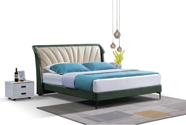 Cadre de lit Tissu Mobilier Luxe Lits Modernes Lit Textile Chambre à coucher Design Nouveau