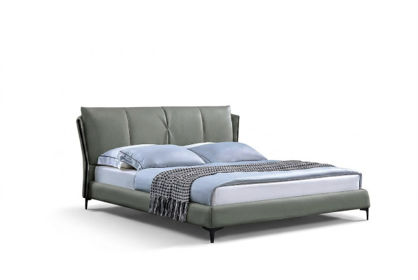 Cuir Lit Rembourrage Lit Cadre de lit Mobilier de chambre de luxe Design vert Cuir
