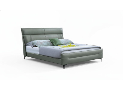 Lit complet Lit en cuir vert Lits de luxe Design de meubles de chambre à coucher 180x200