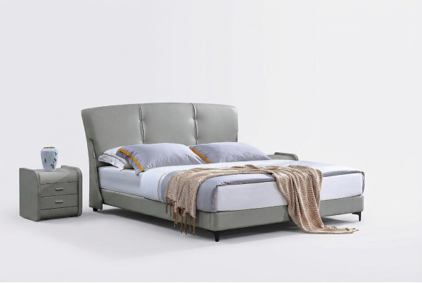 Chambre de luxe Lit Lits classiques Meubles Mobilier moderne Cadre de lit Beige