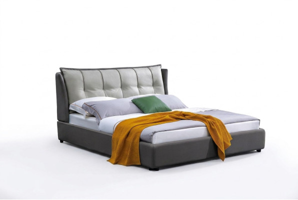 Conception de lit en cuir Double Luxe Mariage Moderne Cadre Hôtel Lits Chambre de sommeil