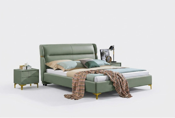 Tapisserie de lit design de luxe pour lits doubles d'hôtel Chambre de sommeil de luxe verte
