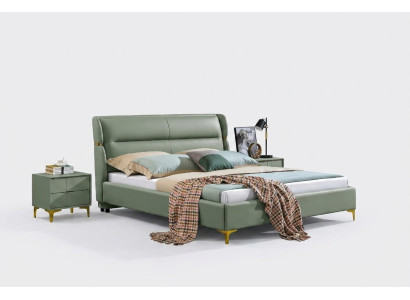 Tapisserie de lit design de luxe pour lits doubles d'hôtel Chambre de sommeil de luxe verte