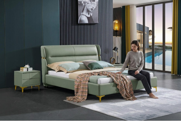 Lit double classique Lits en bois Chambre à coucher Mobilier italien