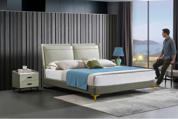 Lit double Mobilier de luxe Lits Chambre Lit double Beige Hôtel