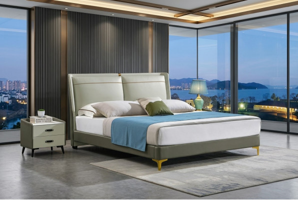 Lit double Mobilier de luxe Lits Chambre Lit double Beige Hôtel