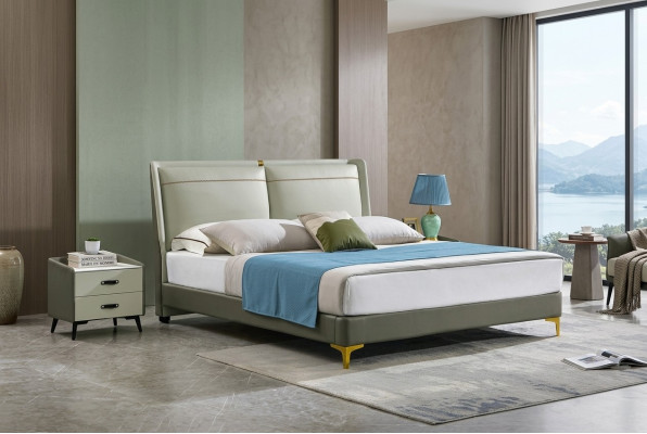 Meubles de chambre de luxe Conception de lit Rembourrage Lit de mariage Lits doubles