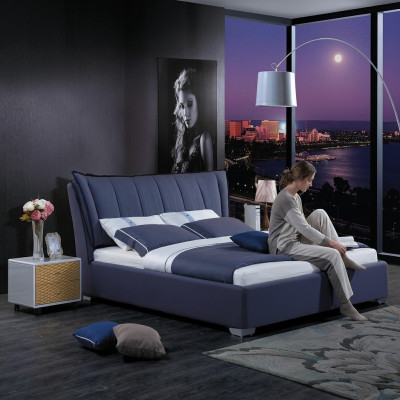 Design de rembourrage de lit de luxe Double Décor Lit Hôtel Sommeil Chambre de luxe
