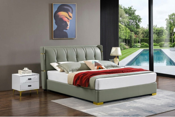 Lit double mobilier beige Lits Chambre Double lit beige Hôtel
