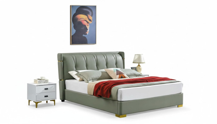 Lit double mobilier beige Lits Chambre Double lit beige Hôtel