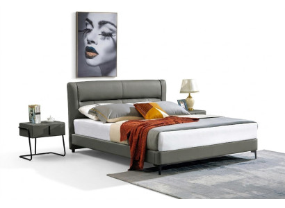 Lit double Lit en cuir Lits Lit design Imitation cuir Rembourrage Chambre neuve