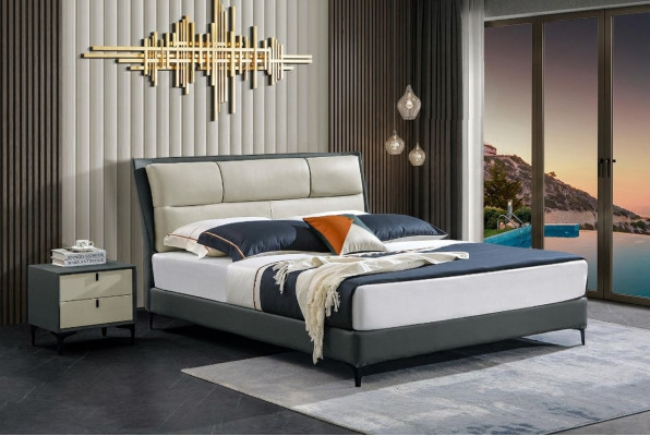Lit designer Cadre de lit Hôtel Lits en métal Double Chambre de repos Bois