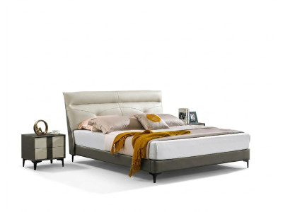 Designer Lit Rembourré Double lits Lits Chambre Lit de mariage lit en cuir neuf A591